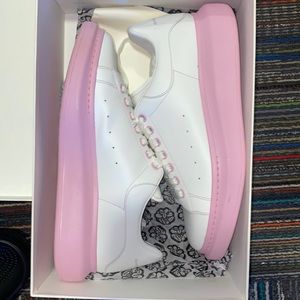 Pink and White Alexander McQueens Size 12
